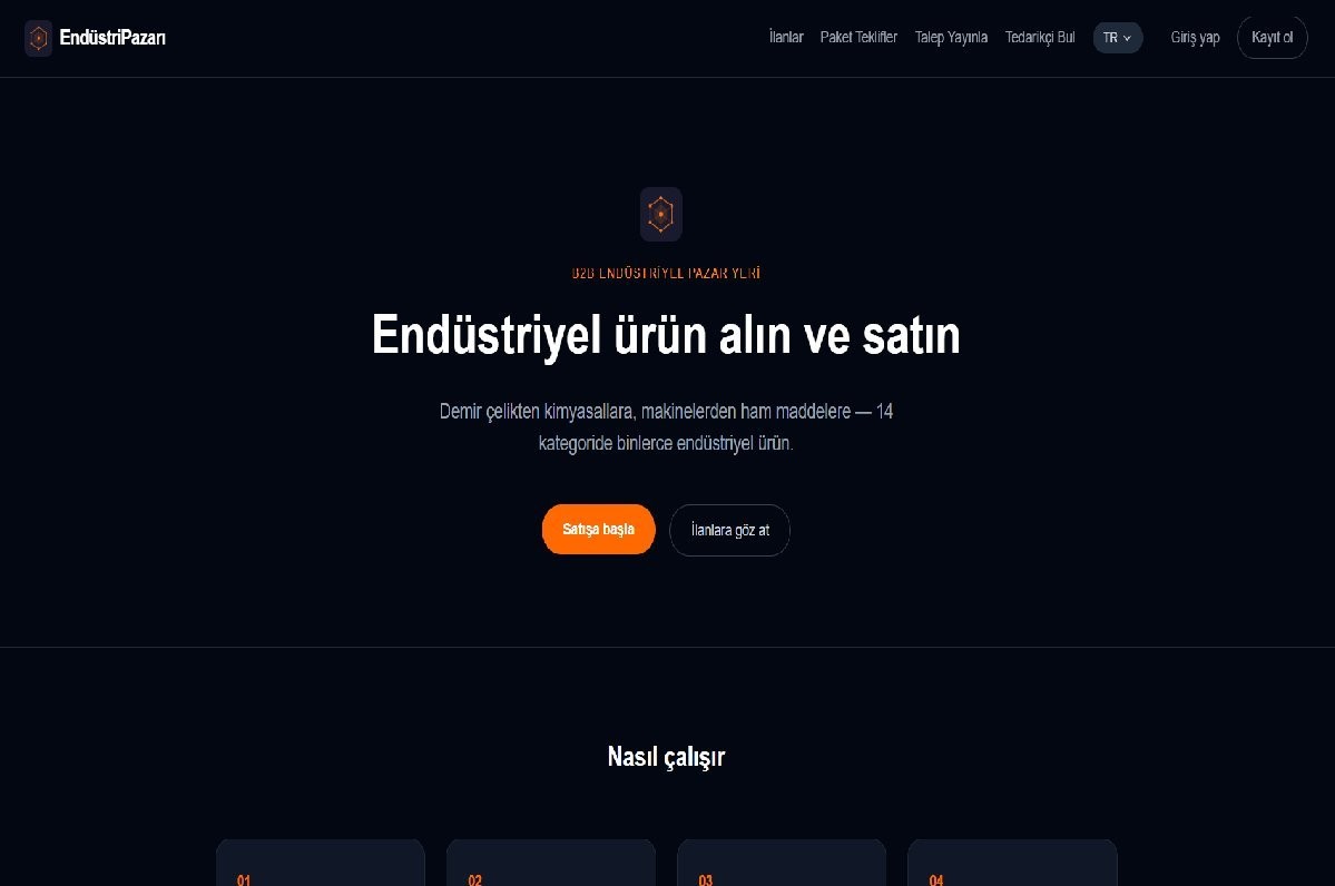 EndüstriPazarı homepage